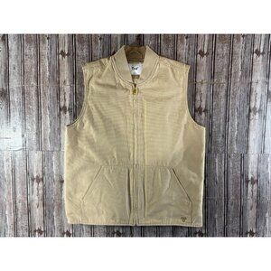 TNA Aritzia Canvas Quilted Lined Vest size M color beige NWOT